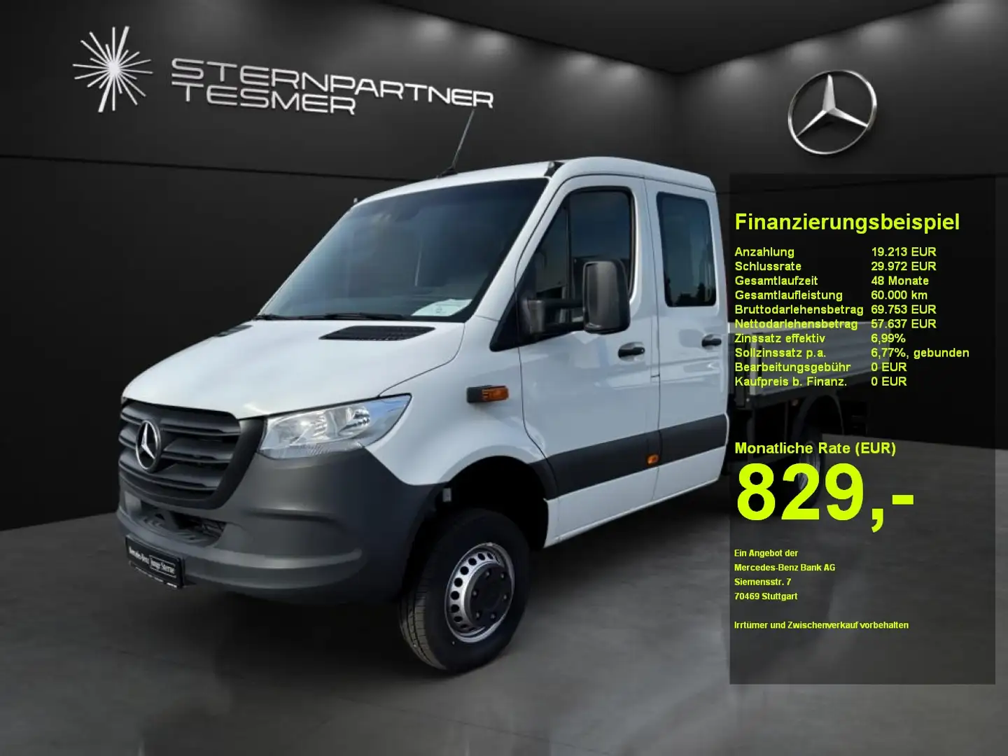 Mercedes-Benz Sprinter 519 CDI Doka Pritsche 4x4 Standh+AHK3,5 Bianco - 1