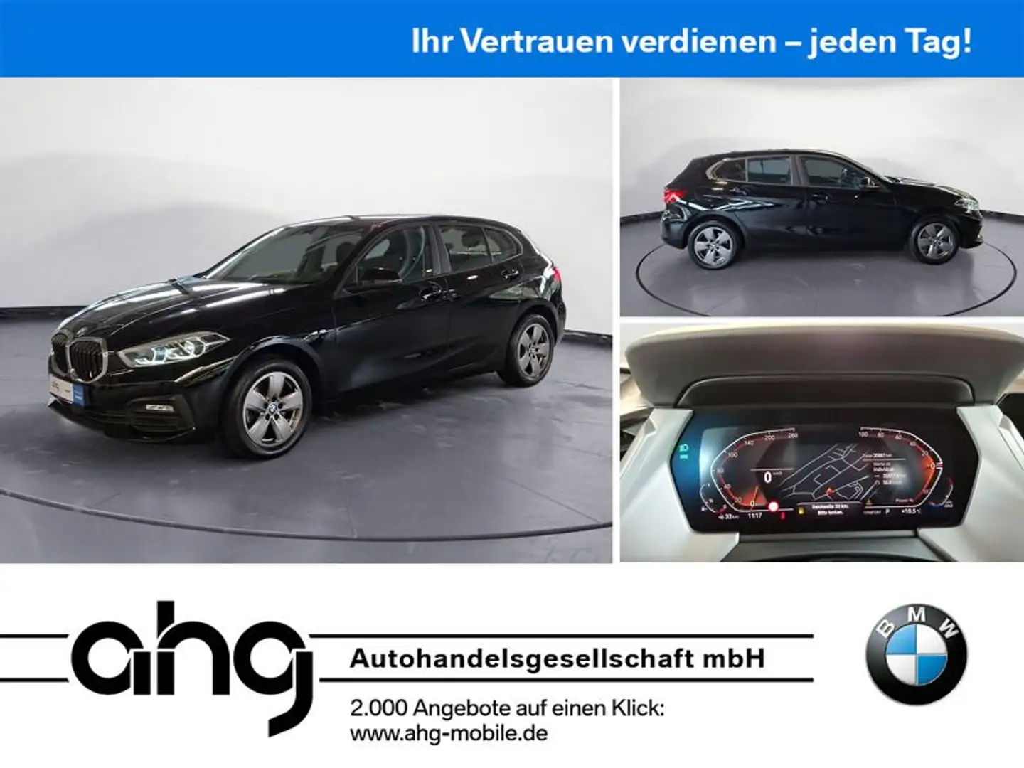 BMW 118 i Advantage Navigation PDC SHZ Schwarz - 1