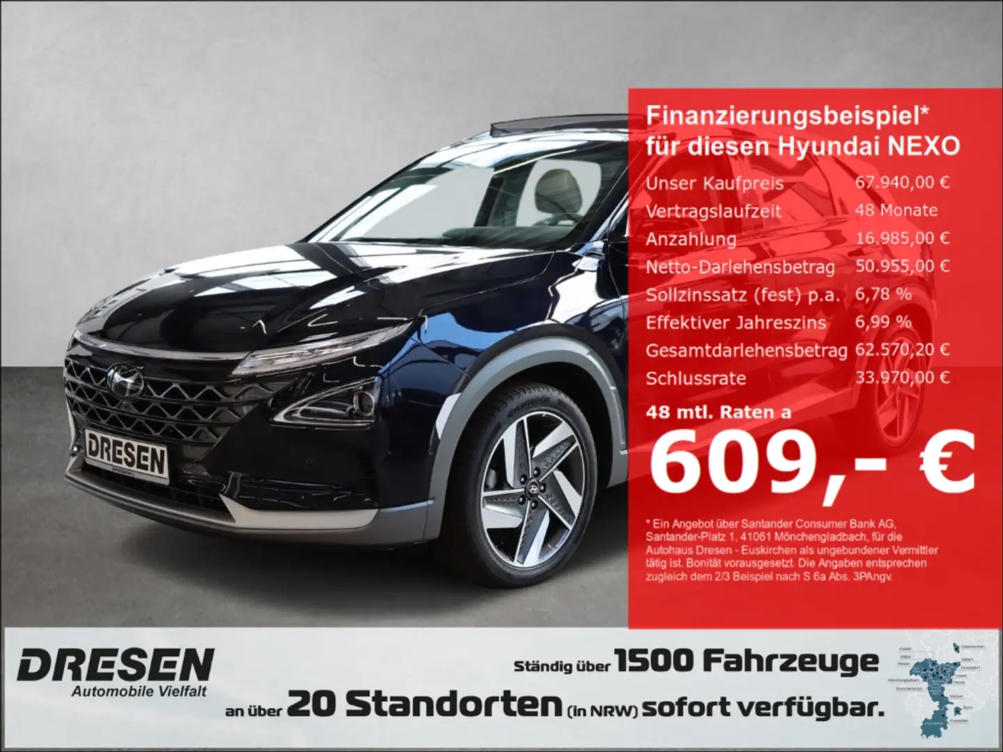 Hyundai NEXO Prime Wasserstoff,Schiebedach,360°Kamera,Sitzbelüf Kék - 1