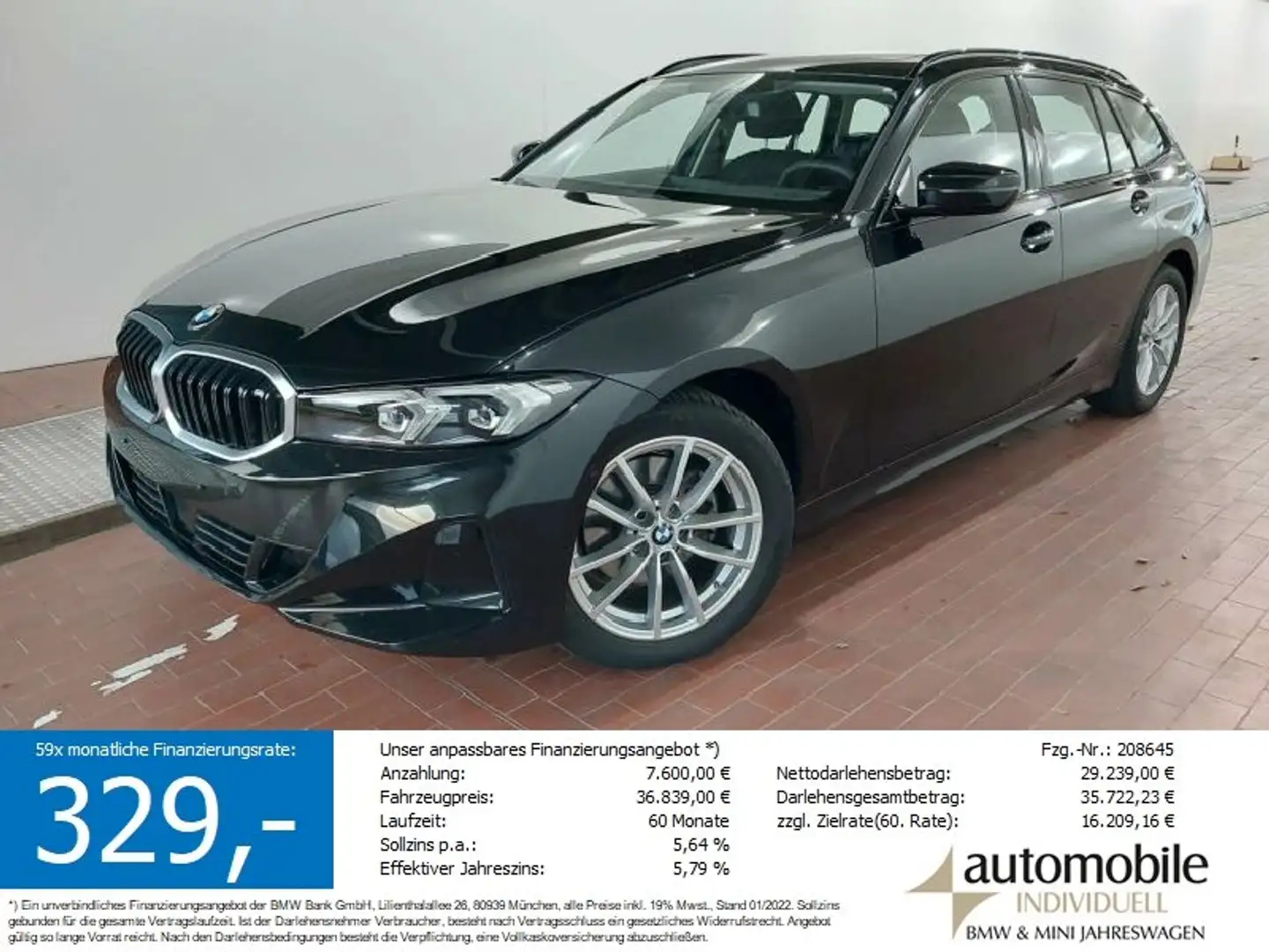 BMW 320 d xDr. AT Widescreen ACC Parkassistent Pano. Noir - 1