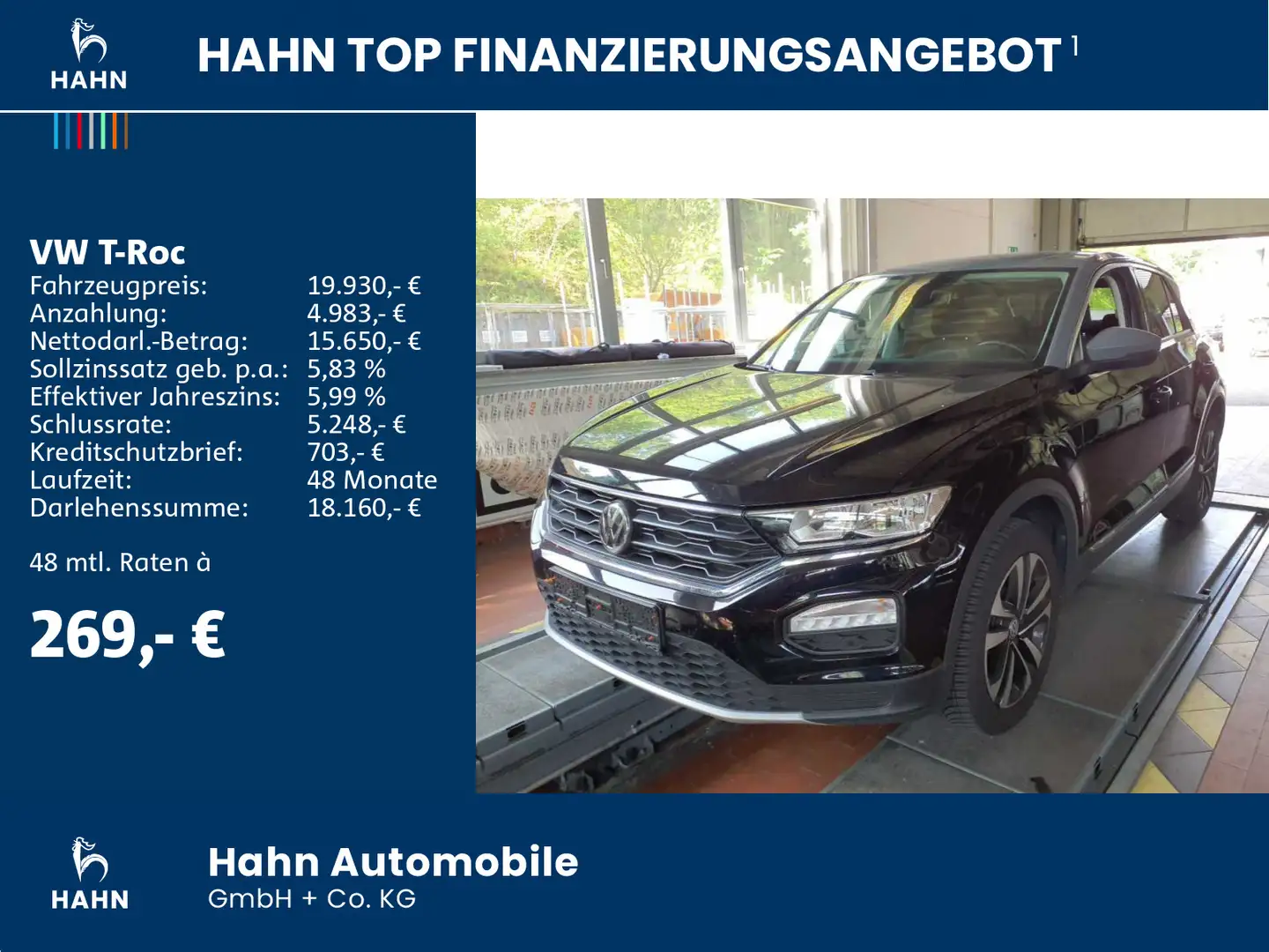Volkswagen T-Roc 1.6TDI IQ.DRIVE Navi ACC App Blind Spot PD Schwarz - 2