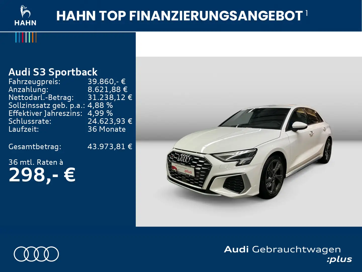 Audi S3 TFSI quattro Virtual Carplay CAM AC Weiß - 2