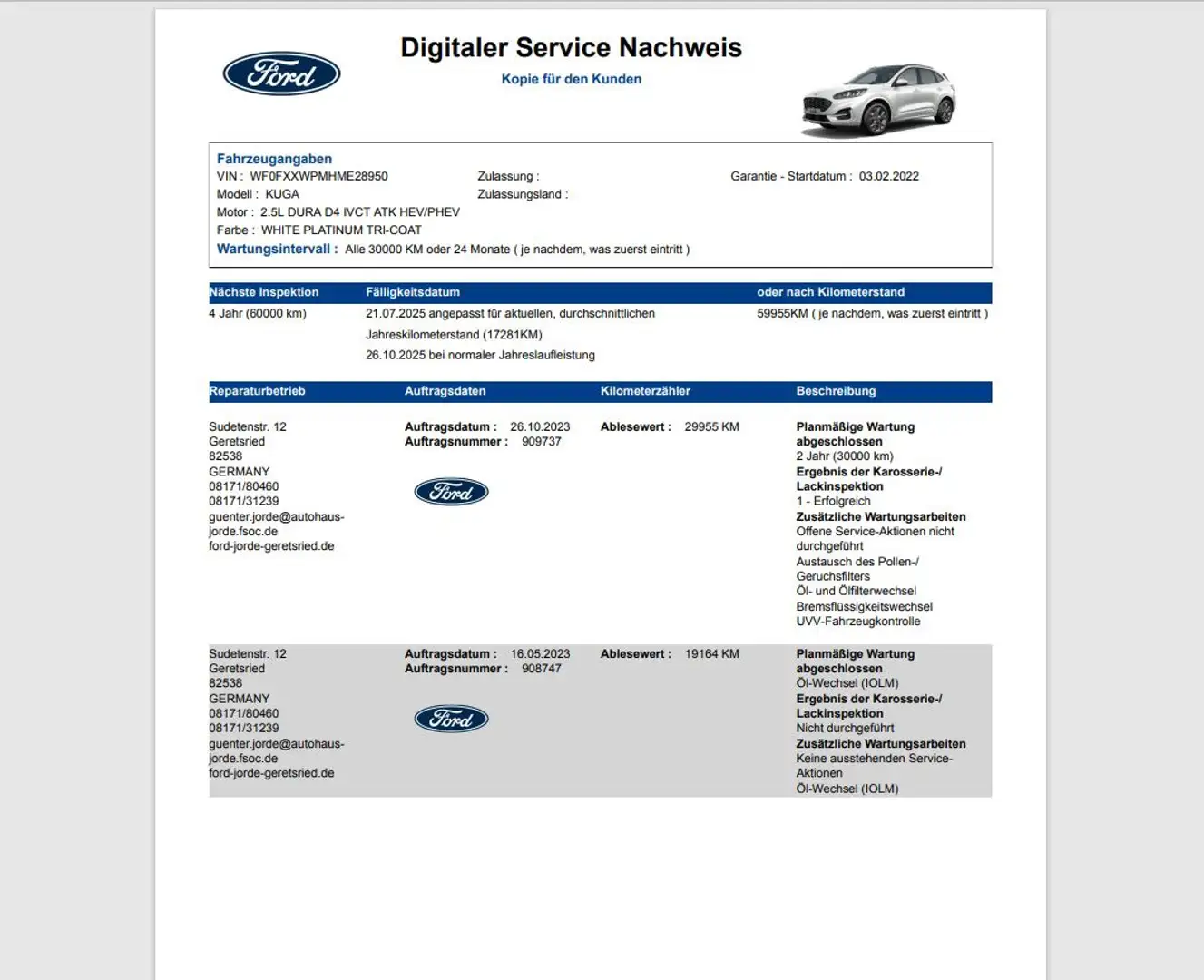 Ford Kuga PHEV ST-Line X Glasdach Leder Voll-LED Navi Blanc - 2
