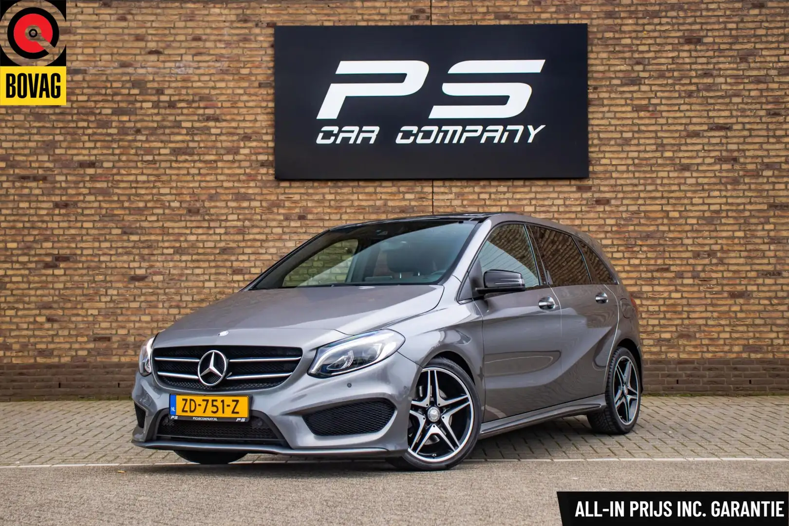 Mercedes-Benz B 220 4Matic AMG-Line, Half Leder, Pano,Navi Grijs - 1