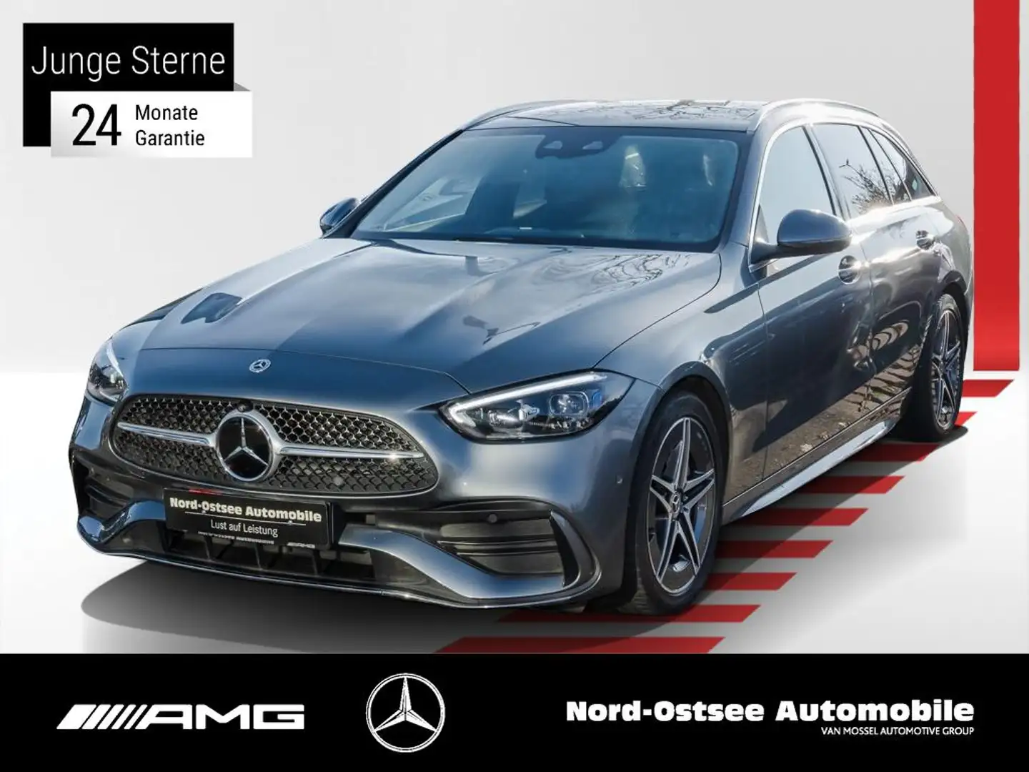 Mercedes-Benz C 200 T AMG DIG-LIGHT DISTRO AHK PANO 360° SOUND Gris - 1