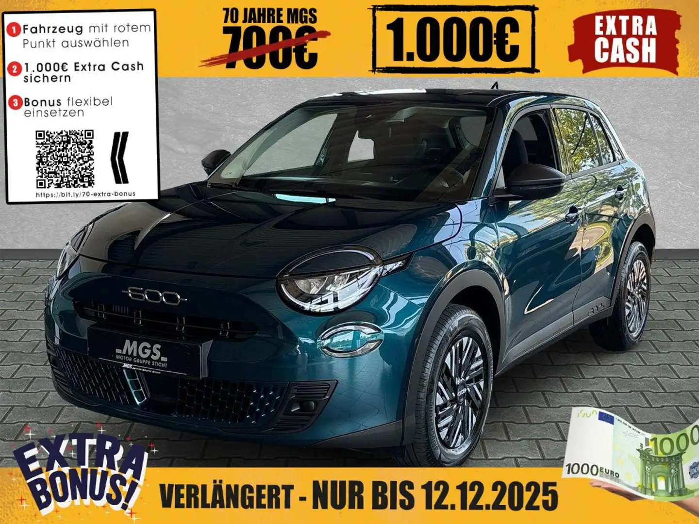 Fiat 600 #APPLE&ANDROID #PDC #KLIMA #LED Grün - 1