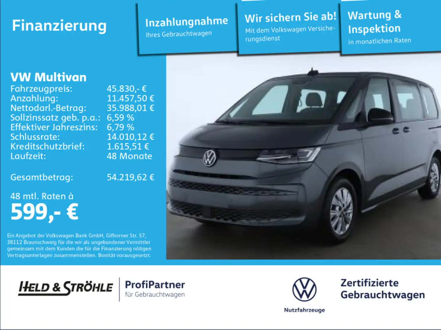 Volkswagen T7 Multivan T7 Multivan 2.0 TDI 6SITZ ALARM MATRIX NAVI PANO Grau - 1
