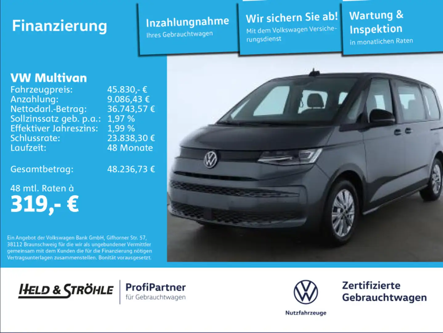 Volkswagen T7 Multivan T7 Multivan 2.0TDI 6SITZE ALARM MATRIX NAVI PANO Grau - 1