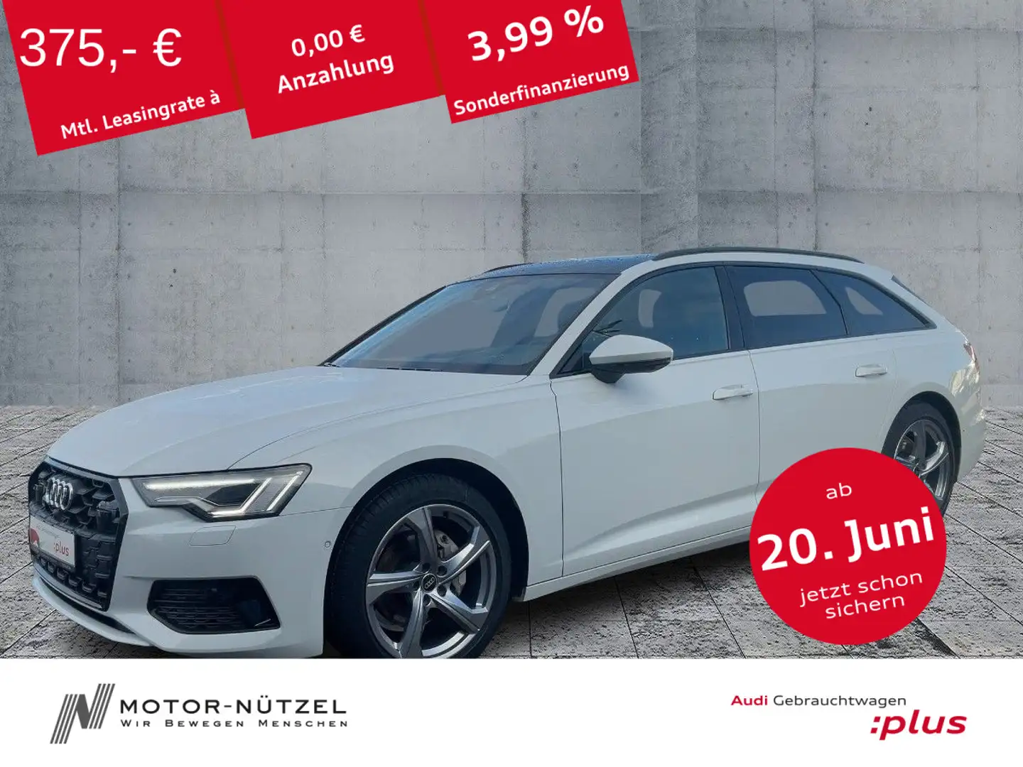 Audi A6 35 TDI ADVANCED MATRIX+NAV+HuD+AHK+360° Weiß - 1