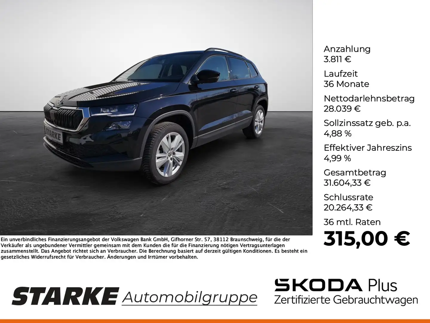Skoda Karoq 1.5 TSI DSG Selection Schwarz - 1
