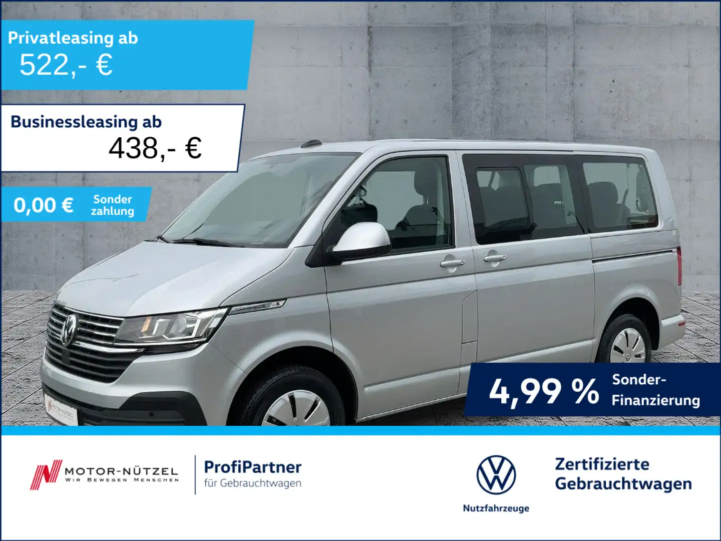 Volkswagen T6.1 Caravelle 2.0 TDI DSG NAV+SHZ+2xPDC+GRA+MFL Argintiu - 1