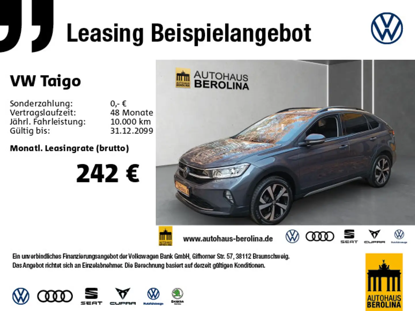 Volkswagen Taigo 1.0 TSI Life DSG *IQ-MATRIX*ACC*R-CAM*SHZ* Grau - 1