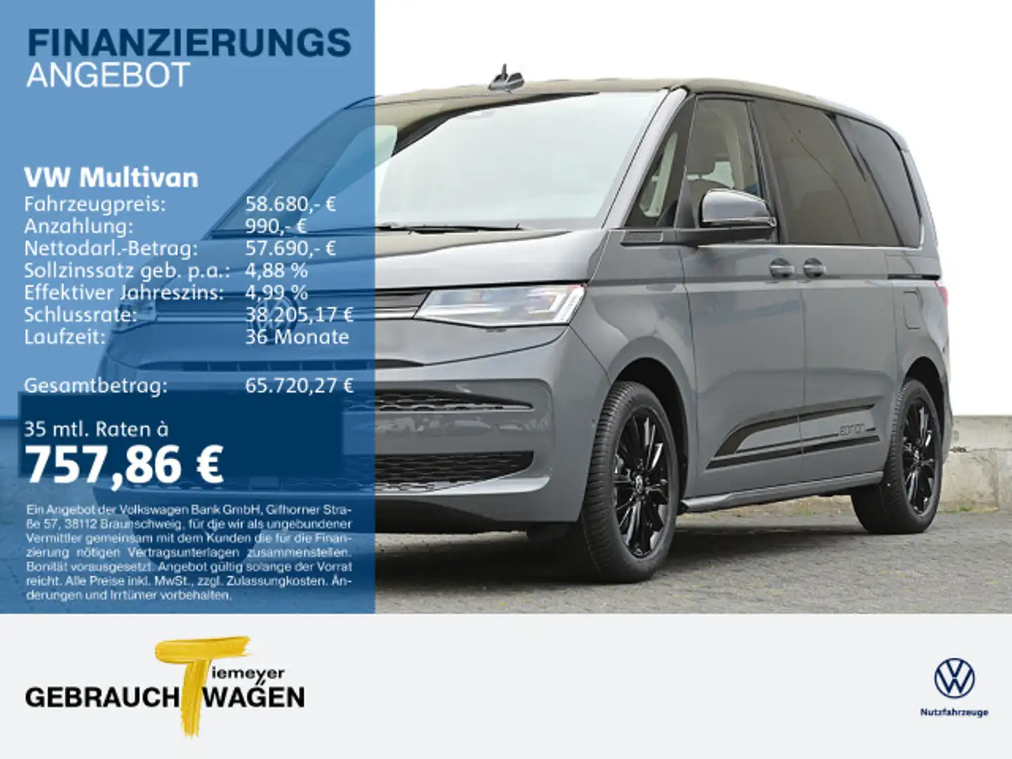 Volkswagen T7 Multivan T7 Multivan 2.0 TDI DSG Edition AHK MATRIX VIRTU Grau - 1