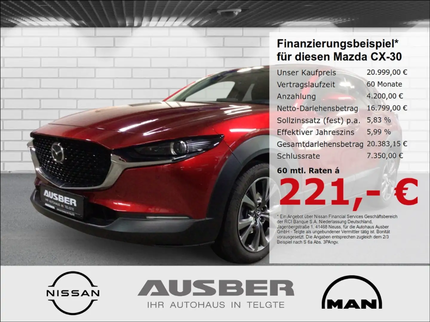 Mazda CX-30 Selection 2.0 LED-Scheinw. HUD elektr. Heckklappe Rot - 1