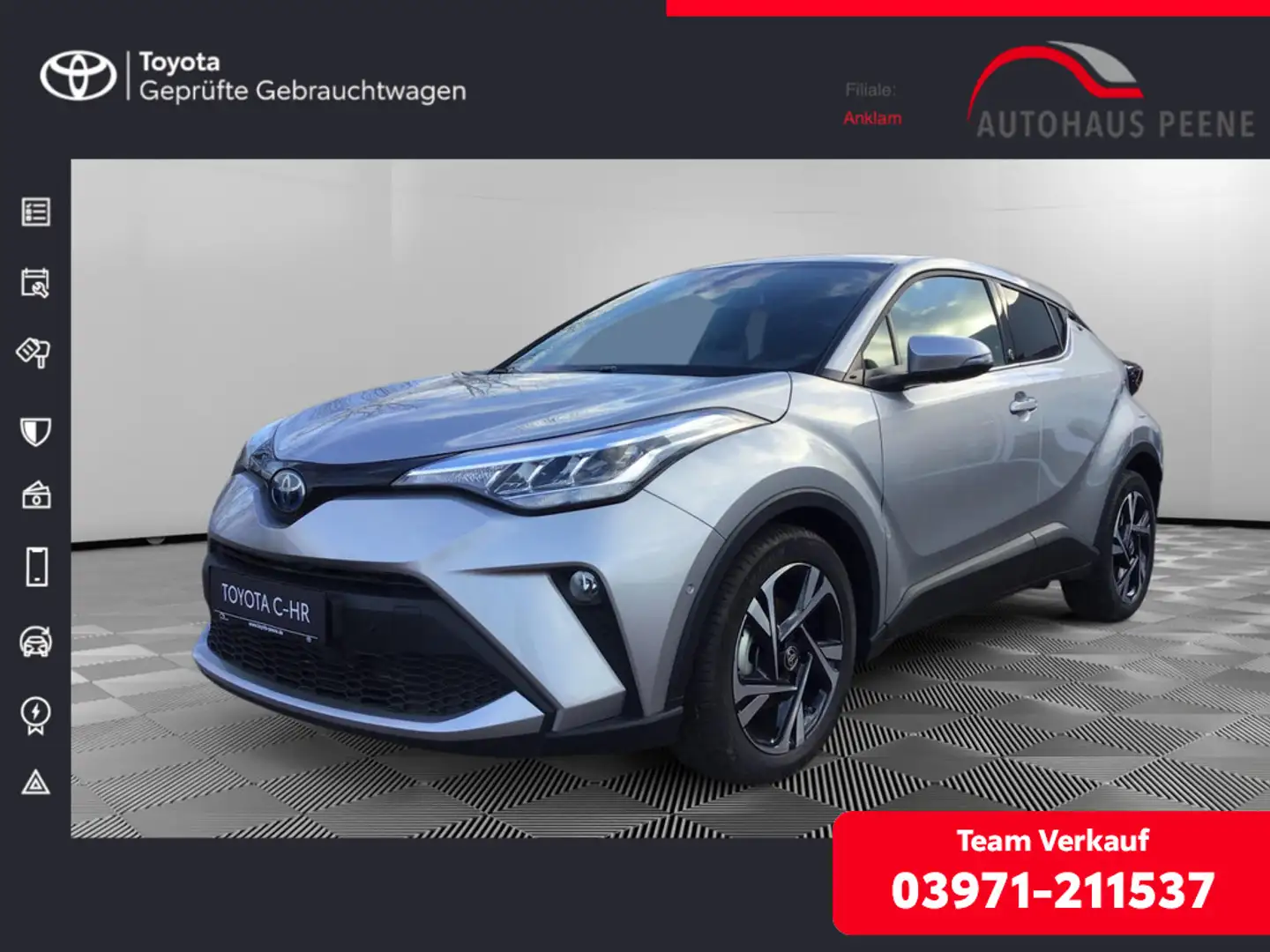 Toyota C-HR 2.0 Hybrid Team D NAVI ACC FACEL. LED Argent - 1