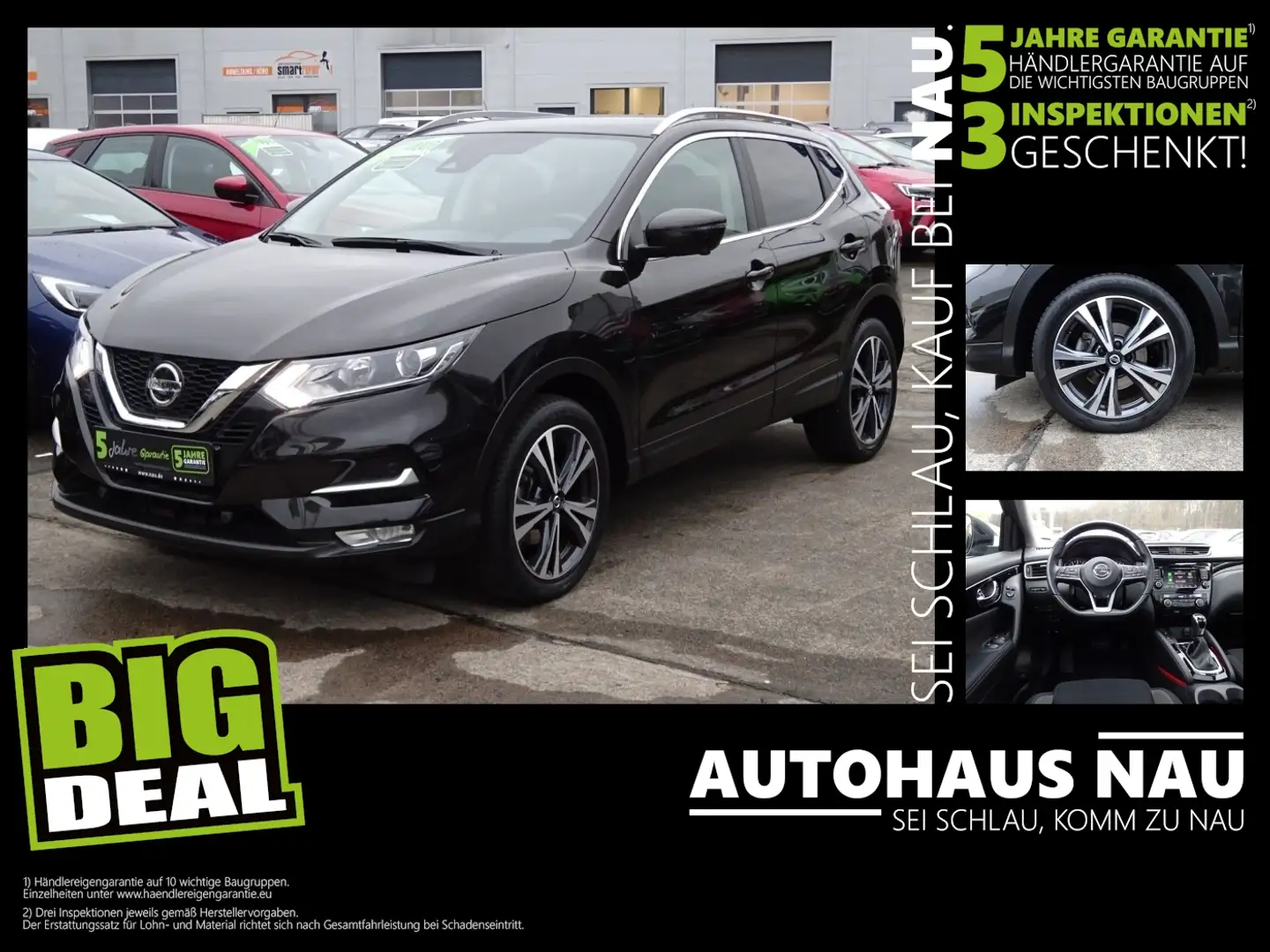 Nissan Qashqai 1.3 DIG-T Zama Inspektionspaket Big Deal Noir - 1