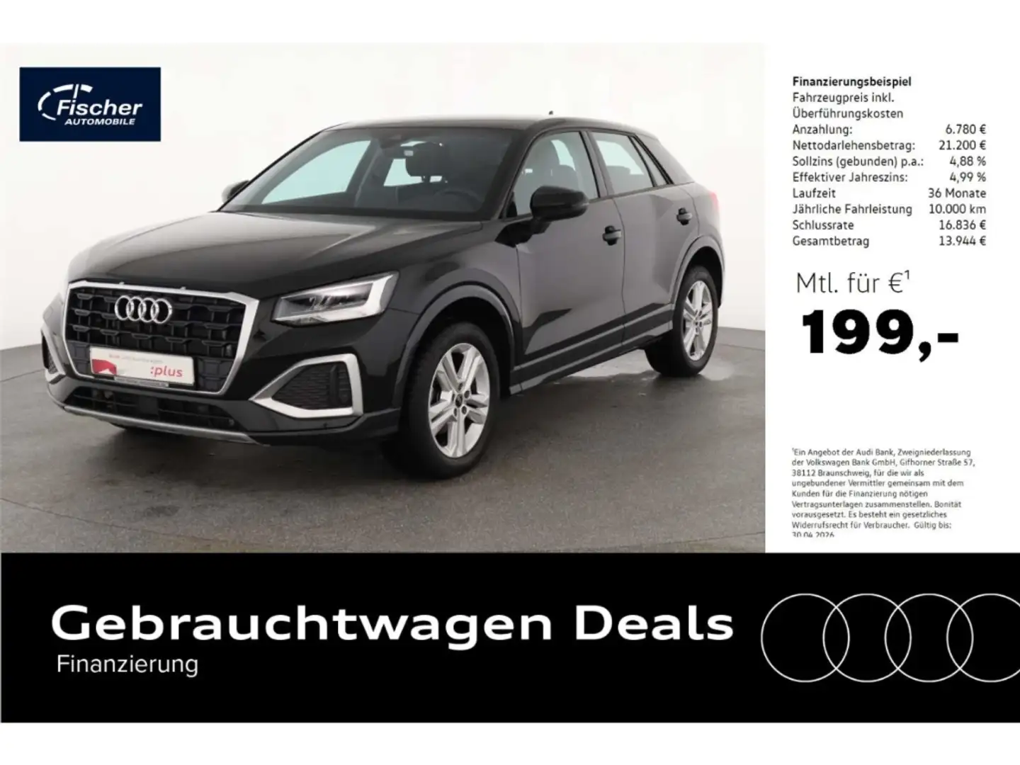 Audi Q2 35 TFSI S tronic Advanced AHK/NAV/LED/ACC Schwarz - 1