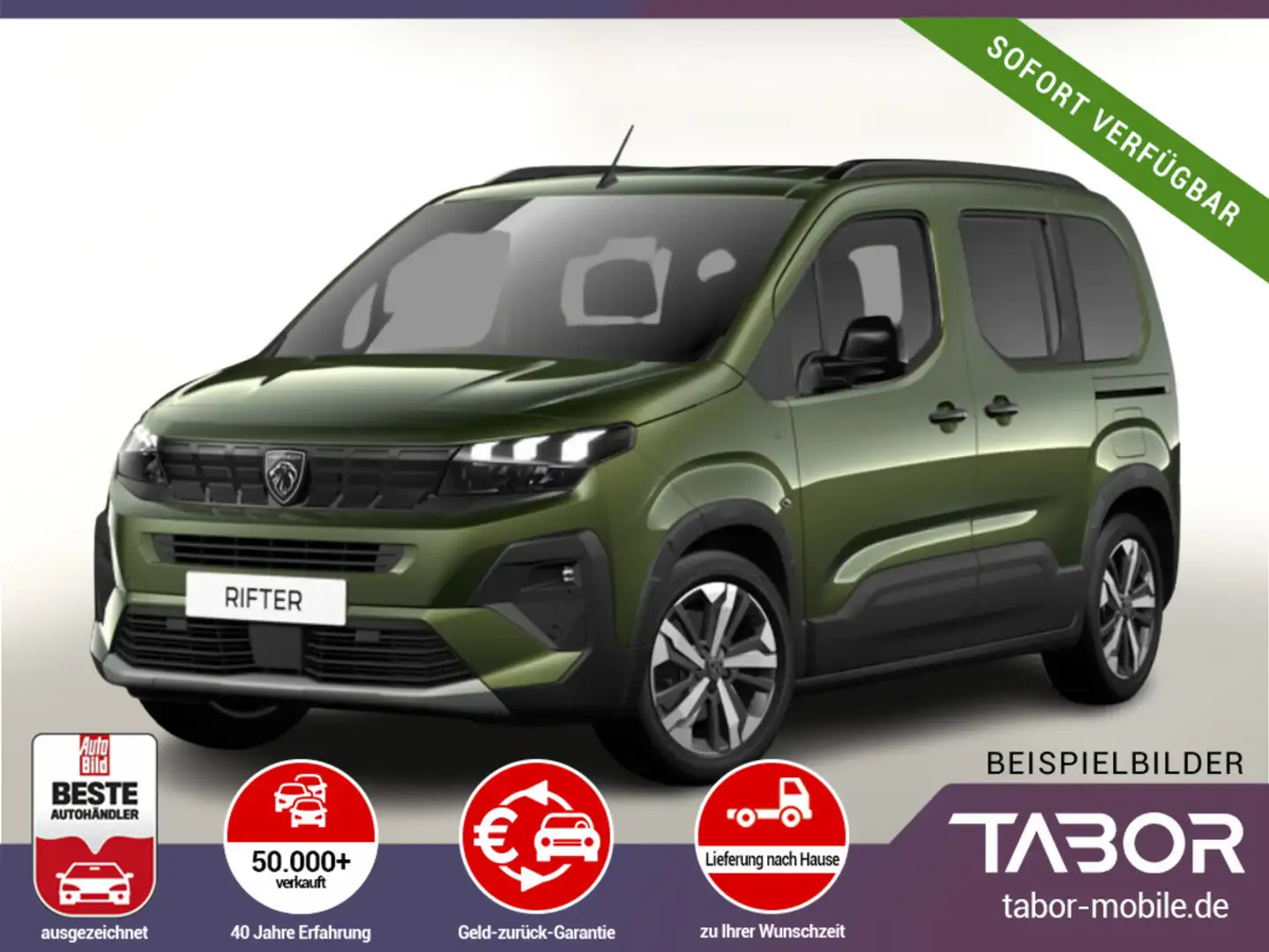 Peugeot Rifter 130 EAT8 GT SHZ PDC Kam KeyL ACC MirroL Vert - 1