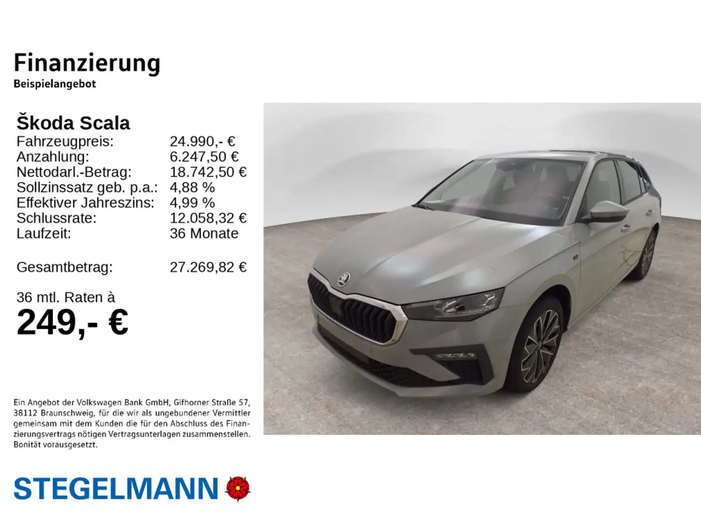 Skoda Scala 1.0 TSI DSG Tour *AHK*KLED*Navi* Grau - 2