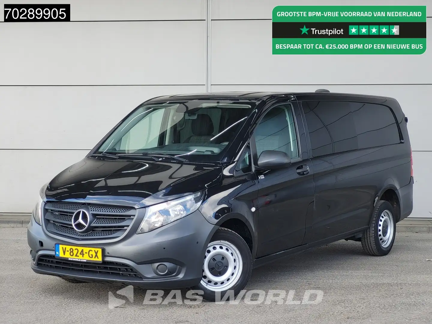 Mercedes-Benz Vito 114 Dubbel Cabine Automaat L3H1 Trekhaak Navi Airc Zwart - 1