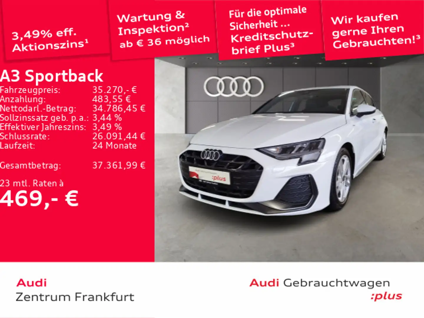 Audi A3 35 TDI S tronic S line LED ACC DAB Weiß - 1