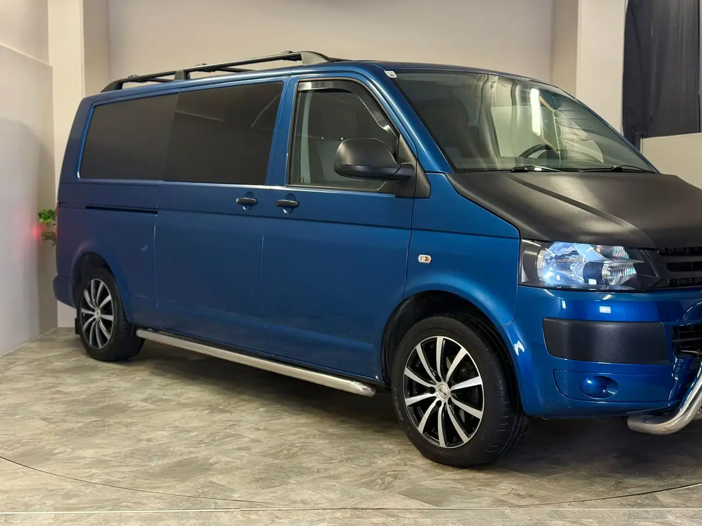 Volkswagen T5 Transporter TRANSVAN__5 Sitzer__LANG__AHK__SCHIENENSYSTEM Blau - 2
