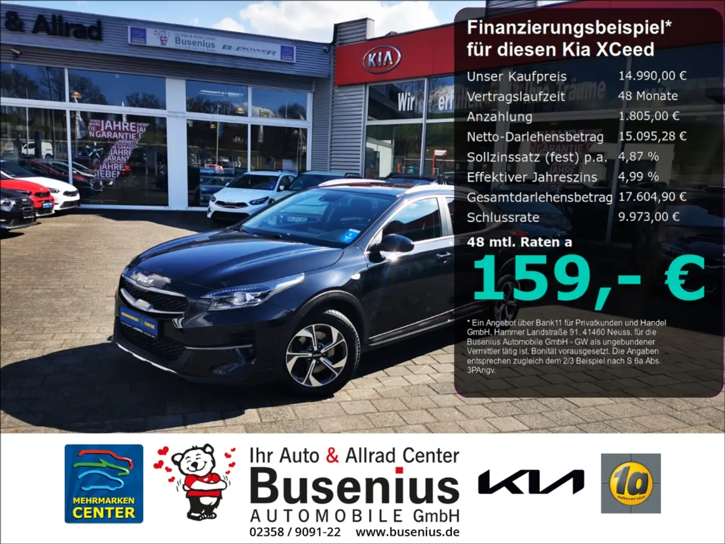 Kia XCeed 1.0 T-GDI Edition 7+Emo+ADA+LED+Freisprech Noir - 1