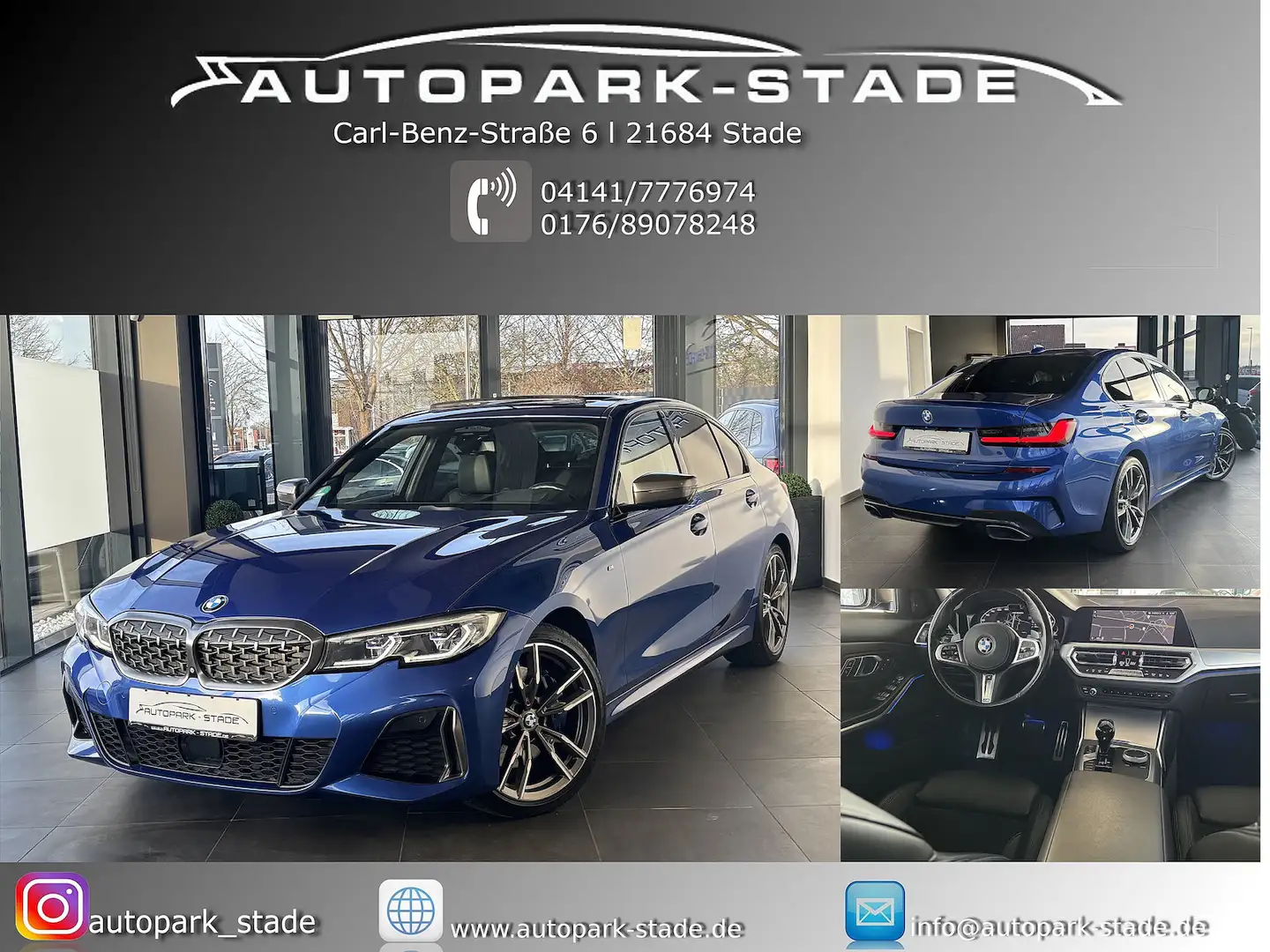BMW 340 xDrive Laser SHD HUD 360 LiveCockpit Mem Albastru - 1