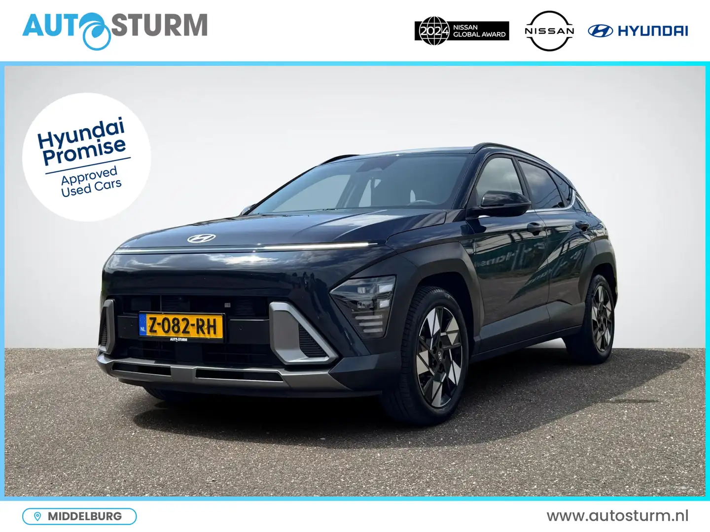Hyundai KONA 1.6 GDI HEV Premium | Two-Tone Lakkleur | Stoelver Blauw - 1