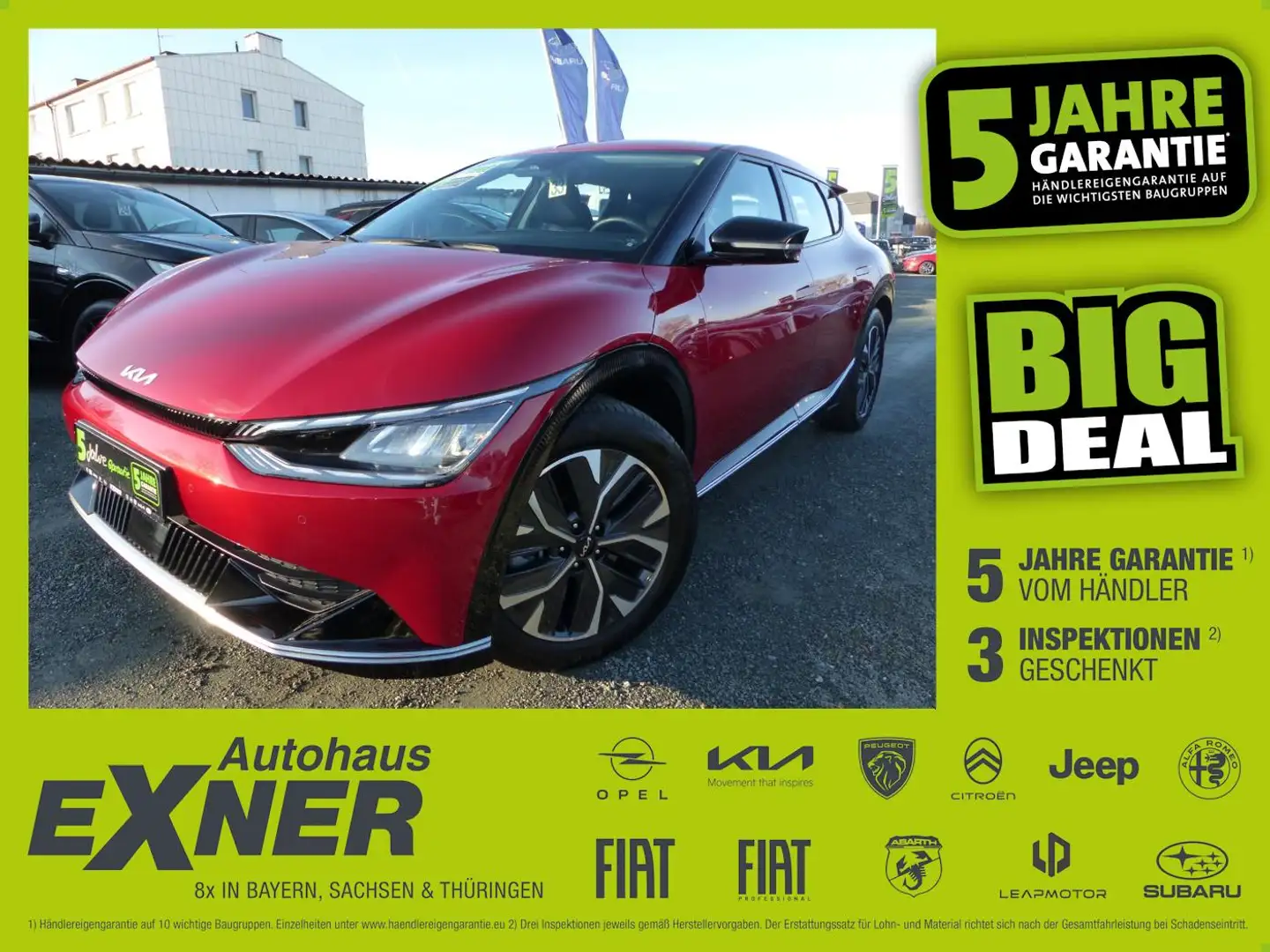 Kia EV6 - 58 kWh ACC+LED+Navi+SHZ+Winterp.+2xKlima Rot - 1