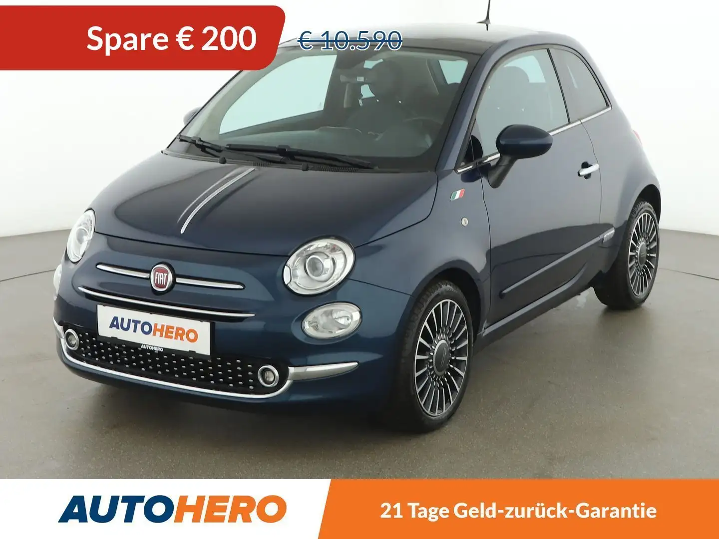 Fiat 500 0.9 Lounge *NAVI*XENON*KLIMAAUT* Blau - 1