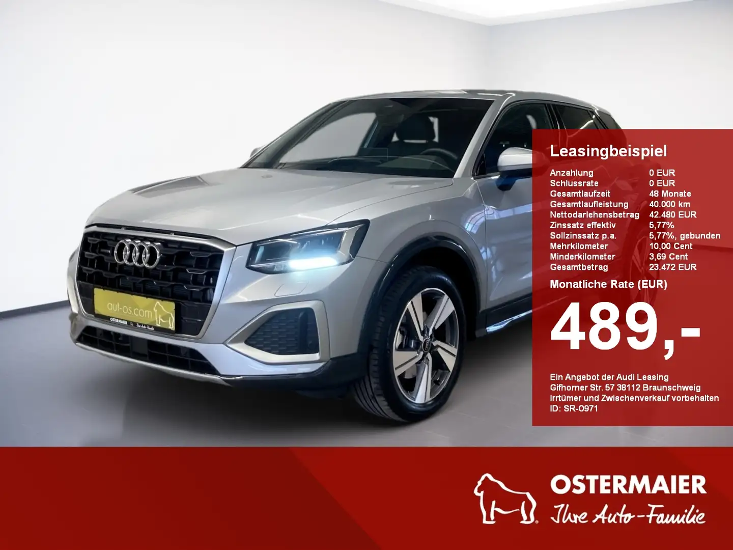 Audi Q2 ADVANCED QUATTRO 35TDI 150PS.STRONIC.LED.NAVI.AHK. Silber - 1
