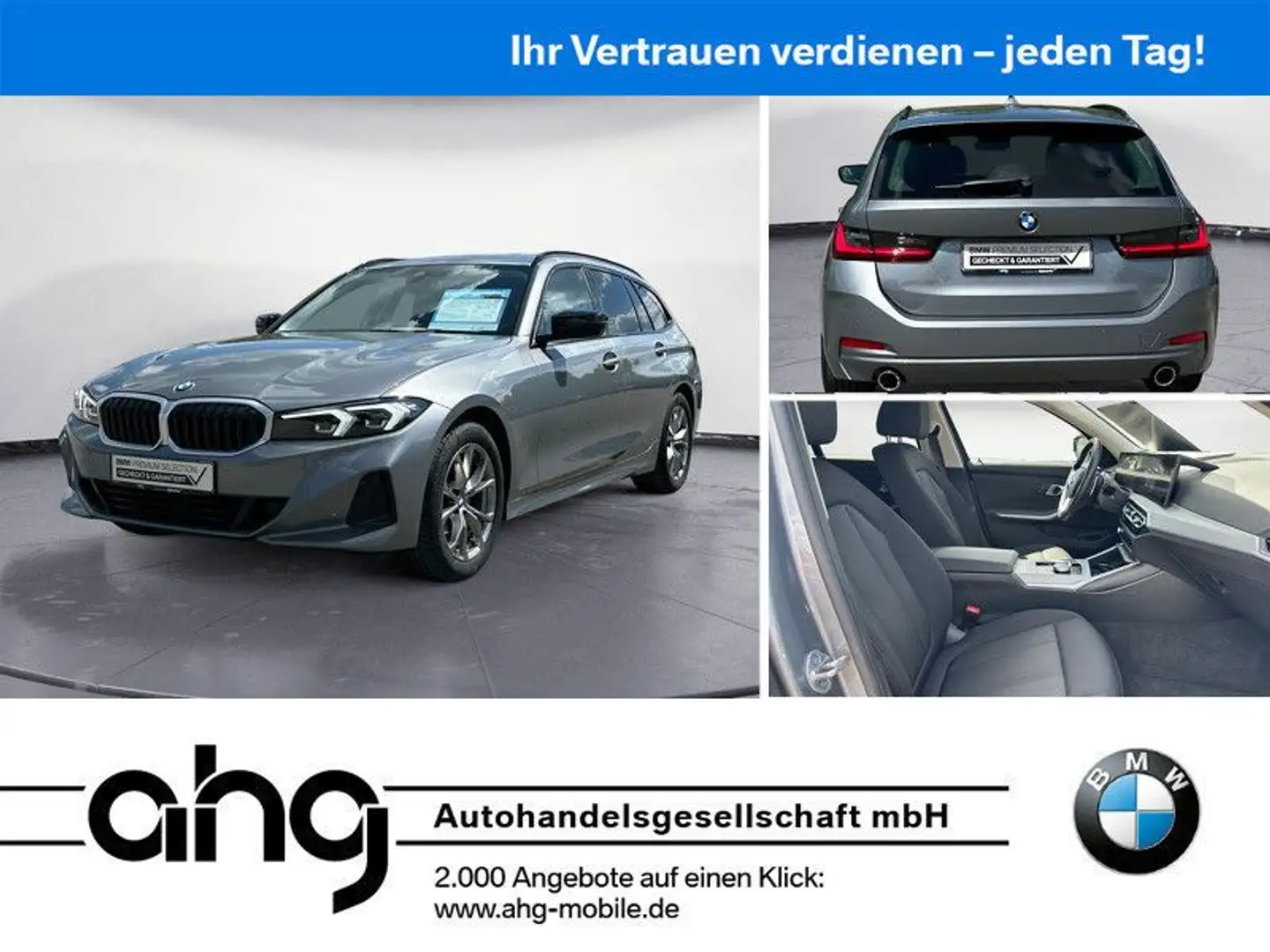 BMW 318 d Touring Auto Navi Klimaaut. AHK PDC LM 17'S Gris - 1