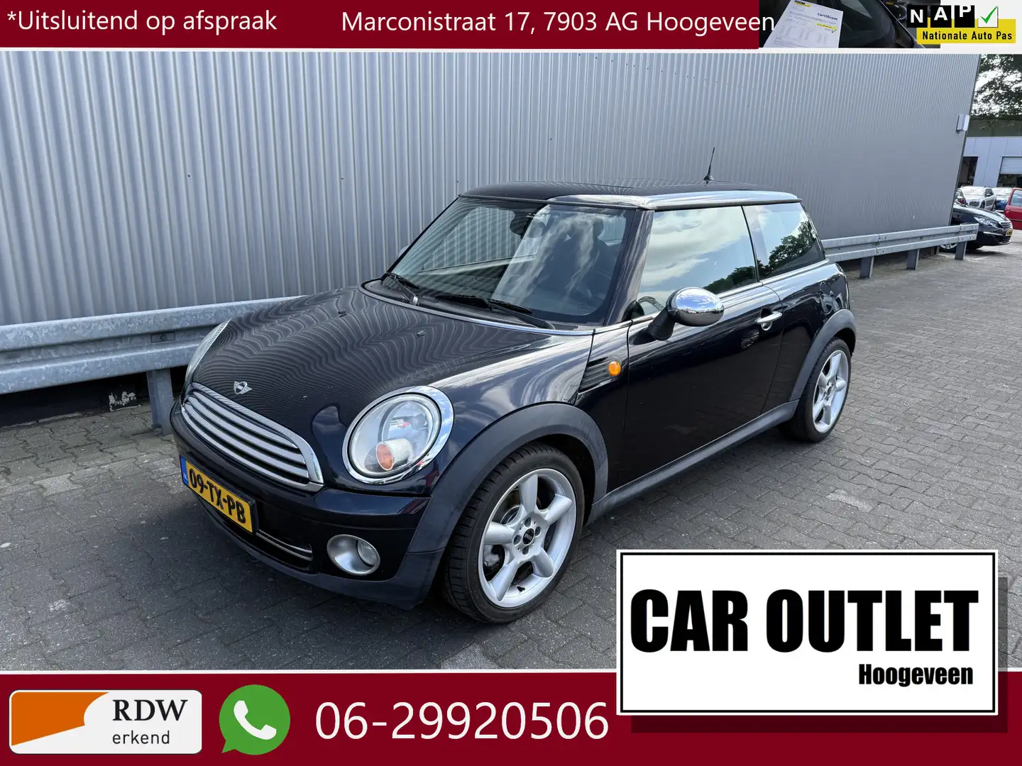 MINI Cooper Mini 1.6 Airconditioning, Pano-schuif/kanteldak, L Schwarz - 1