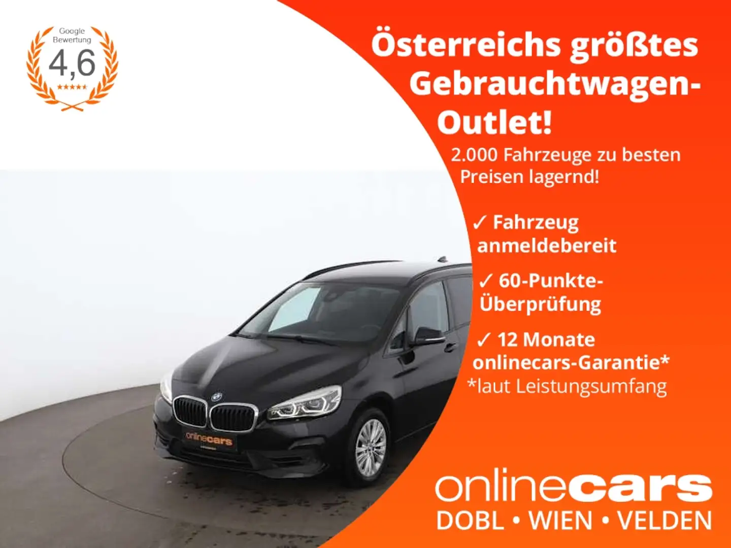 BMW 218 i Gran Tourer Advantage 7-SITZER LED NAV R-CAM Black - 1