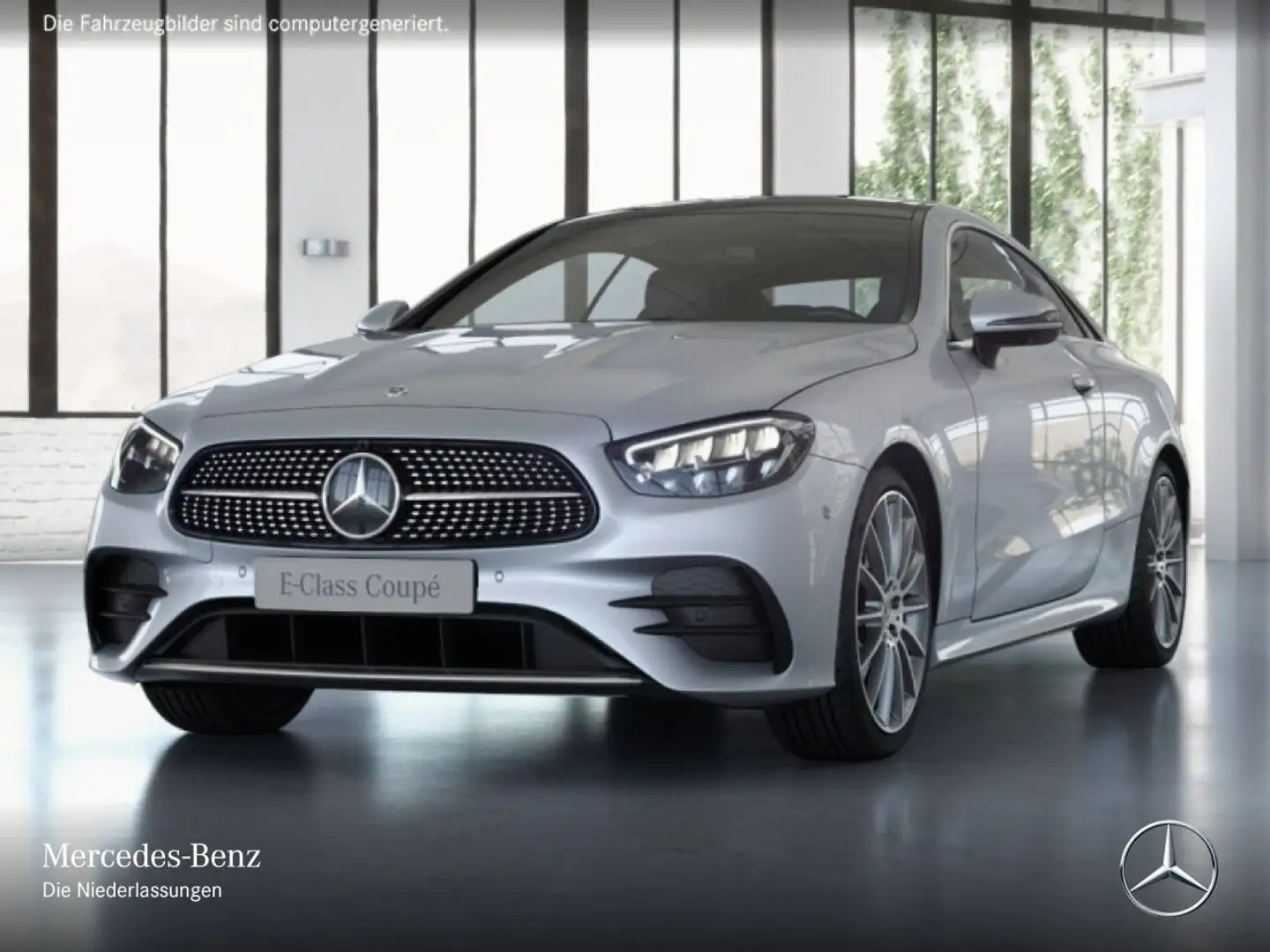 Mercedes-Benz E 400 d Coupé 4M AMG+PANO+360+LED+FAHRASS+9G Silber - 2