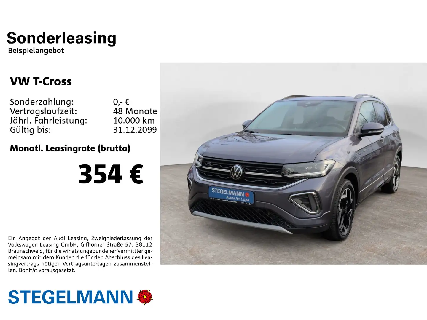 Volkswagen T-Cross 1.0 TSI DSG R-Line *Matrix-LED*App-Conne Grau - 2