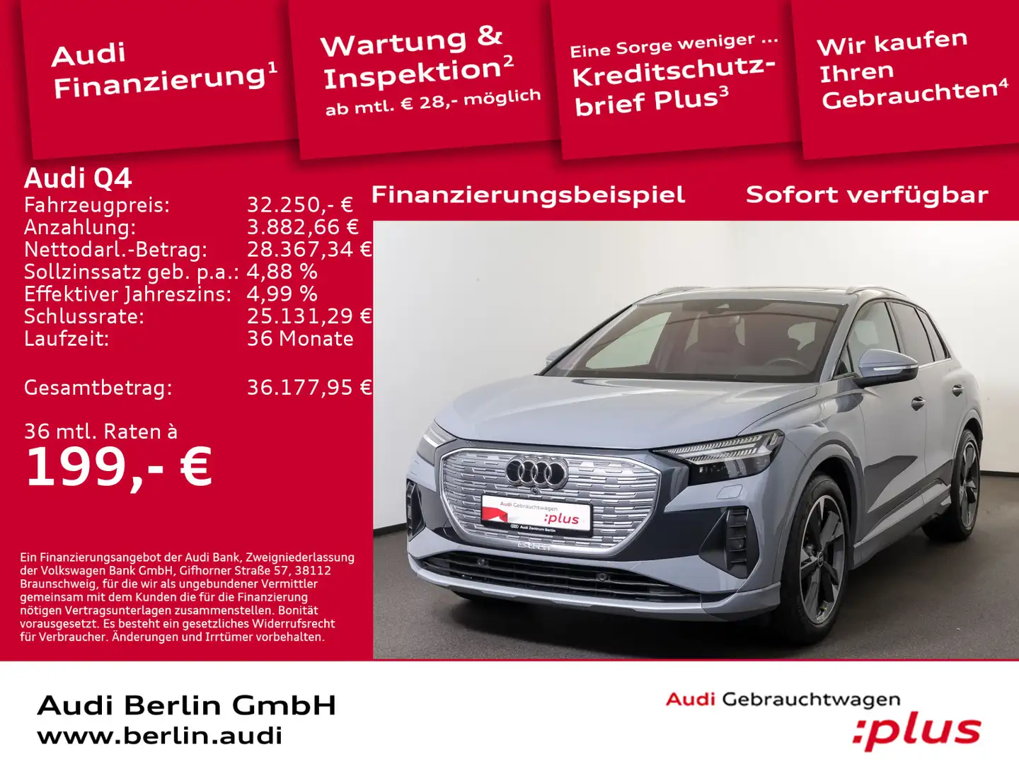 Audi Q4 e-tron 40 e-tron SITZHZG MATRIX RFK PDC PANO Grigio - 1