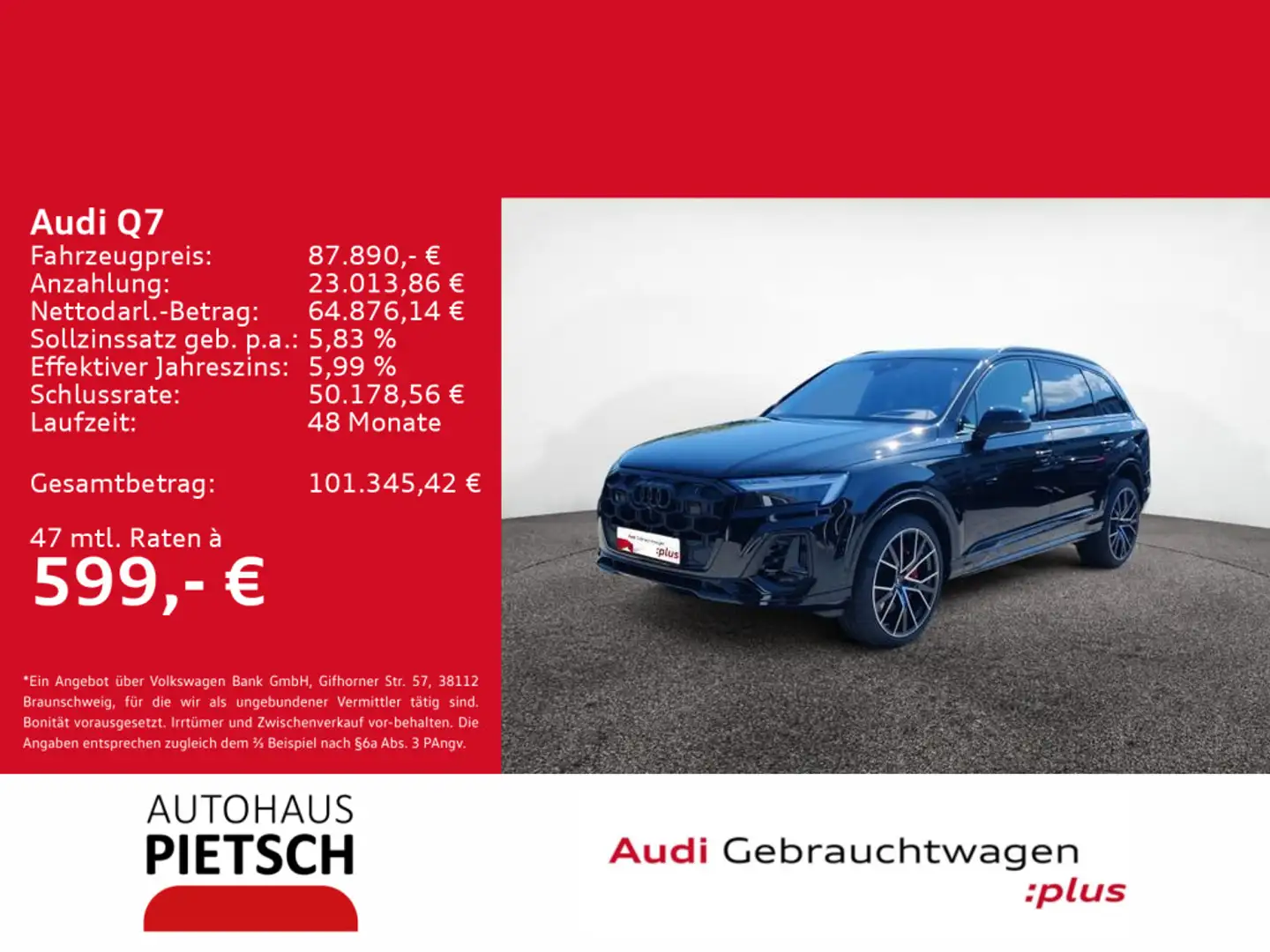Audi Q7 60 TFSIe quattro S line Matrix 22'' Pano B&O Schwarz - 1