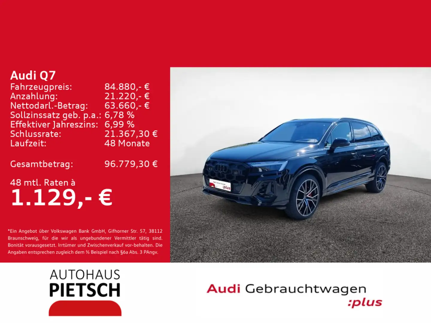 Audi Q7 60 TFSIe quattro S line Matrix 22'' Pano B&O Schwarz - 1