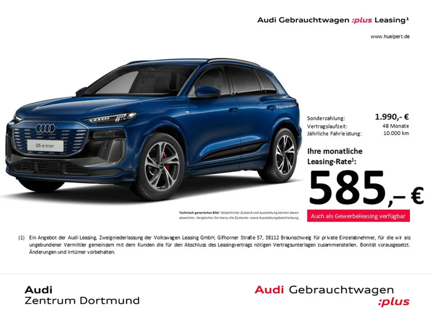 Audi Q6 e-tron performance S LINE B&O 360CAM ACC LM20 Blau - 1