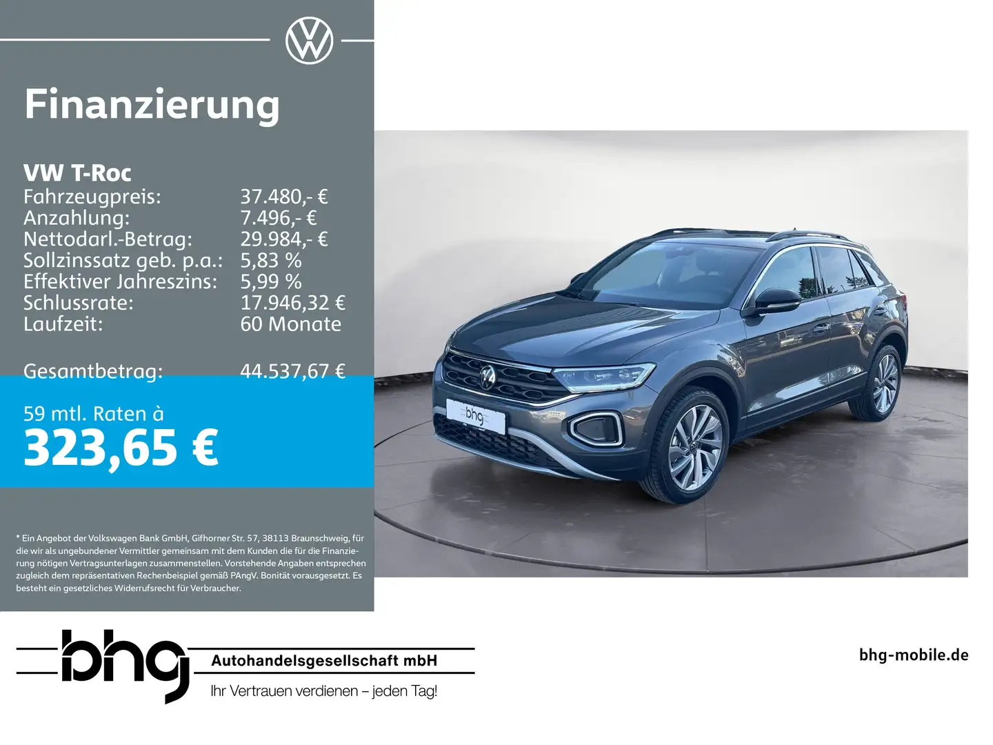 Volkswagen T-Roc Life 1.5 l TSI OPF Grau - 1