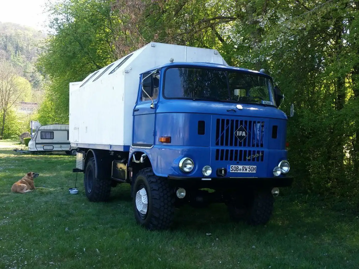 Oldtimer IFA IFA W50 Expeditionsmobil Bleu - 1
