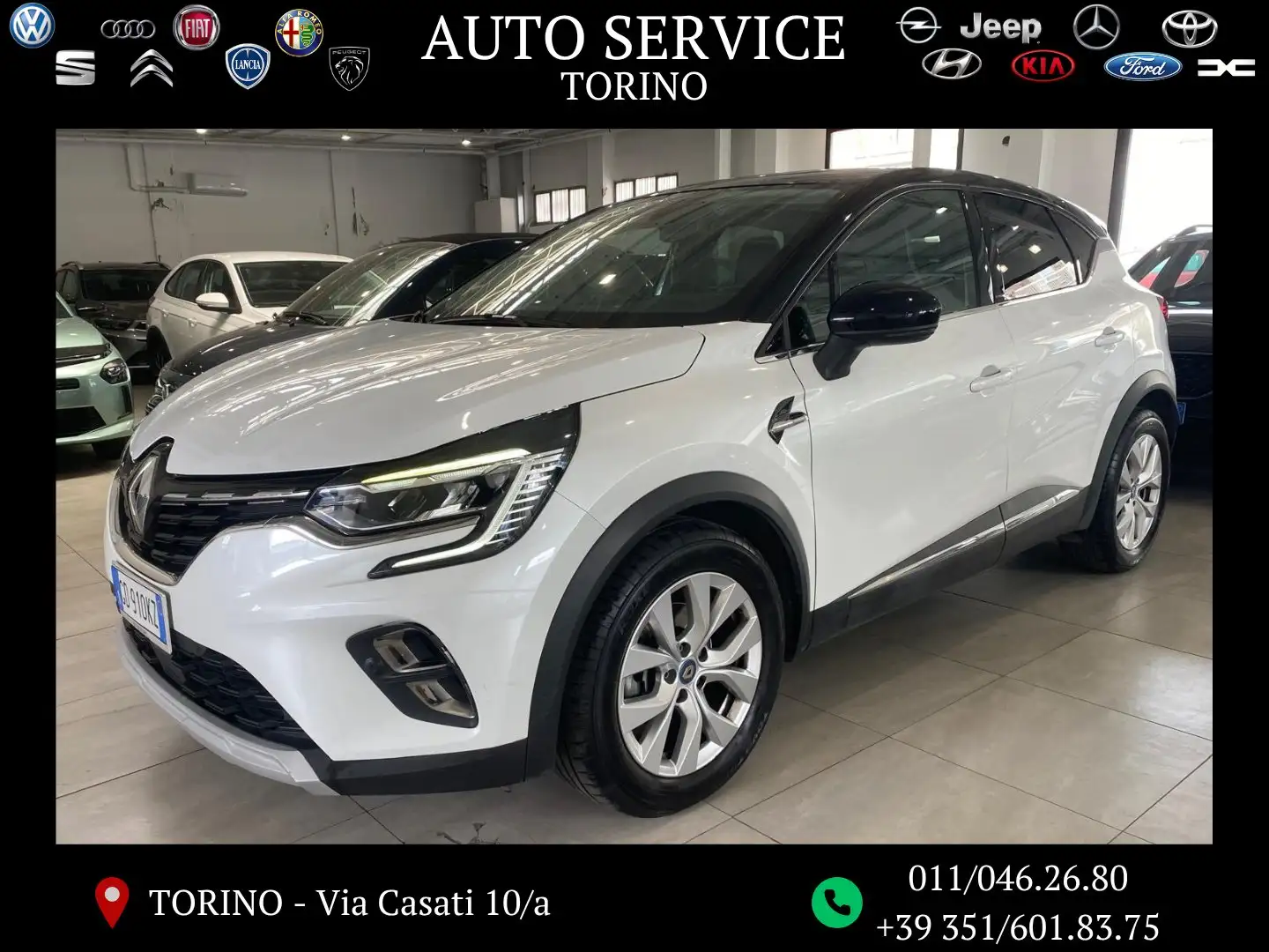 Renault Captur 1.6 E-Tech hybrid Intens 145cv auto UNICO PROPR. Bianco - 1
