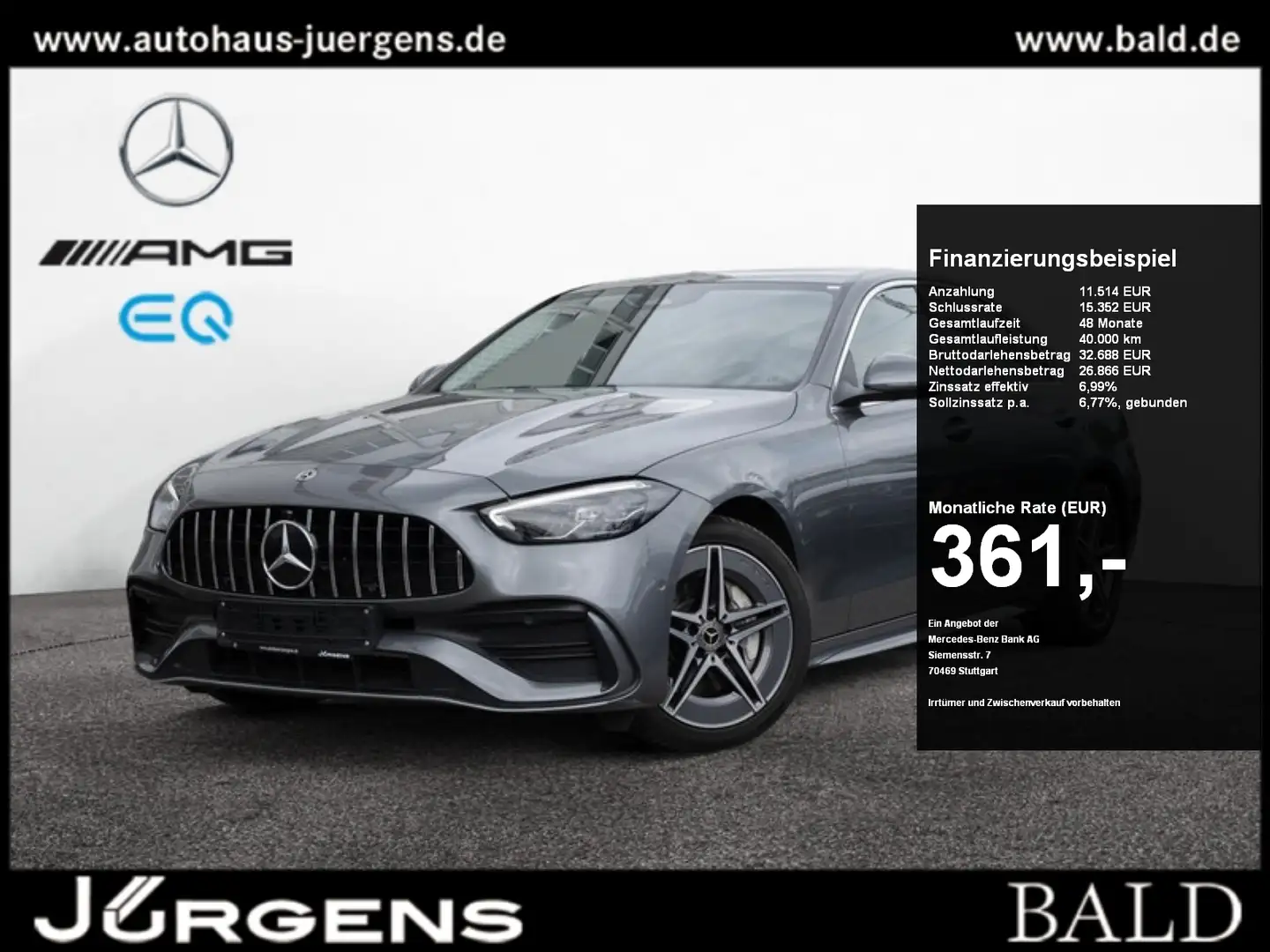 Mercedes-Benz C 220 d AMG-Sport/LED/Cam/SHD/AHK/Totw/Ambiente Gris - 1