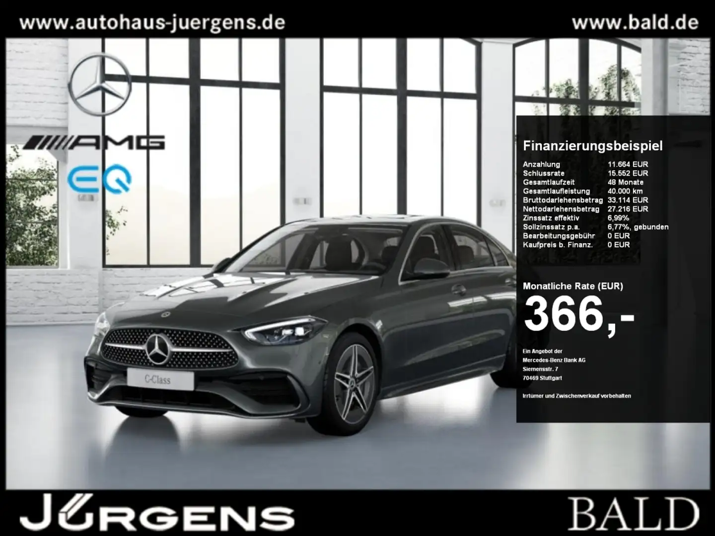 Mercedes-Benz C 220 d AMG-Sport/LED/Cam/SHD/AHK/Totw/Ambiente Gris - 1