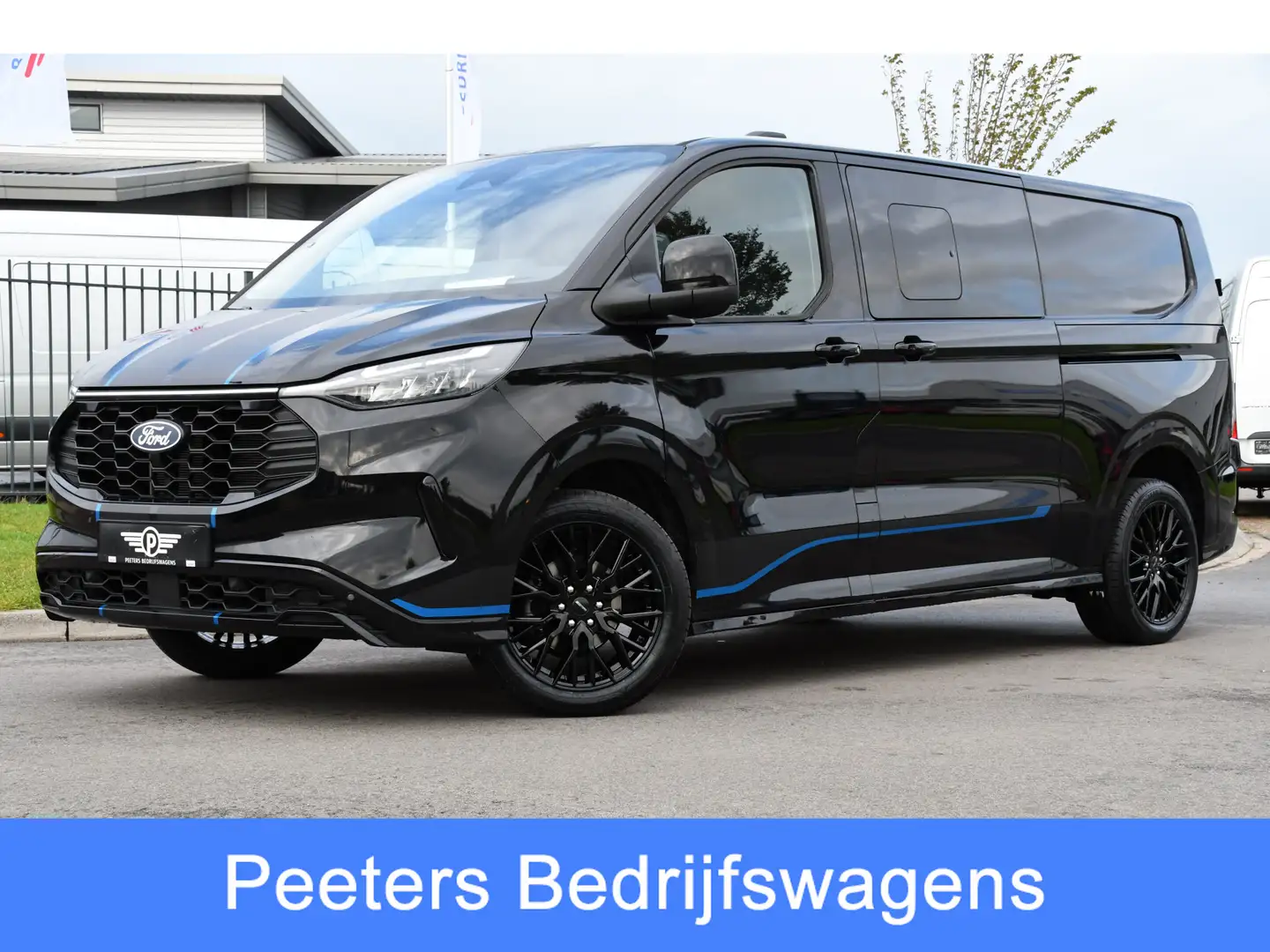 Ford Transit Custom 320 2.0 TDCI L2H1 Sport DC Black Edition Virtual, Zwart - 1