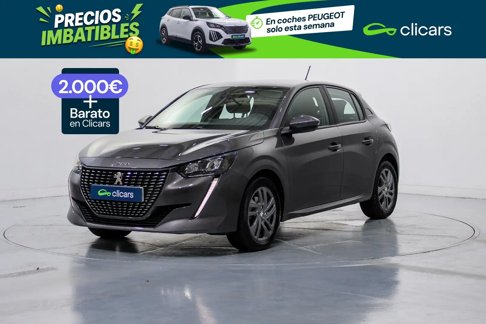 Peugeot 208 1.2 Puretech S&S Active Pack 100 Gris - 1