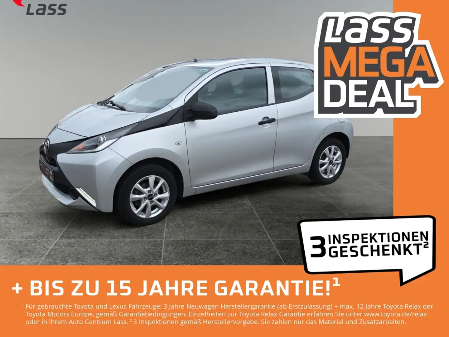 Toyota Aygo 1.0 x Klima+Radio CD+LED-Tagfahrlicht Срібний - 1