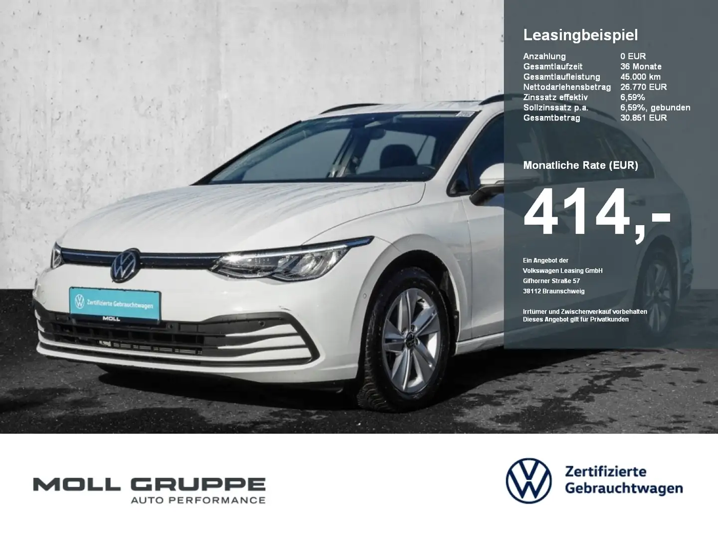 Volkswagen Golf Variant 2.0 TDI DSG Life ACC AKUSTIKGLAS LM Weiß - 1